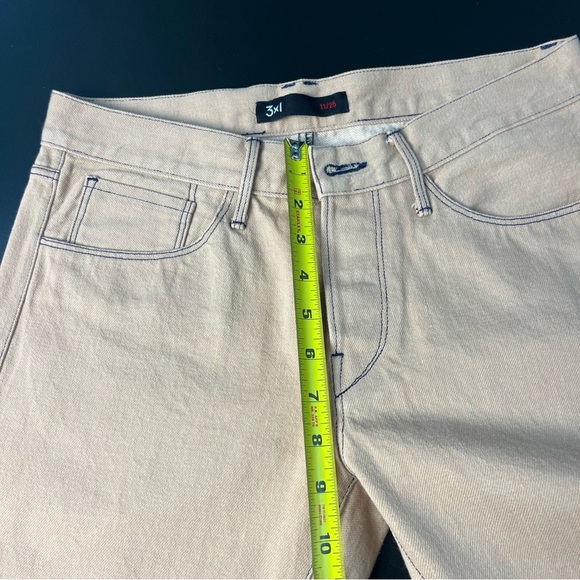 3x1 NYC Mario's Button Fly Selvedge Denim Khaki Tan Jeans Pants Men 30 M4 USA - Picture 12 of 12